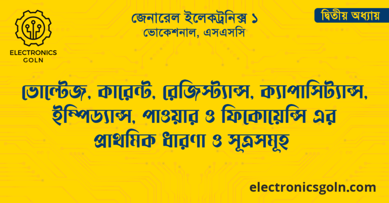 ভোল্টেজ, কারেন্ট, রেজিস্ট্যান্স, ক্যাপাসিট্যান্স, ইম্পিড্যান্স, পাওয়ার ও ফিকোয়েন্সি এর প্রাথমিক ধারণা ও সূত্রসমূহ