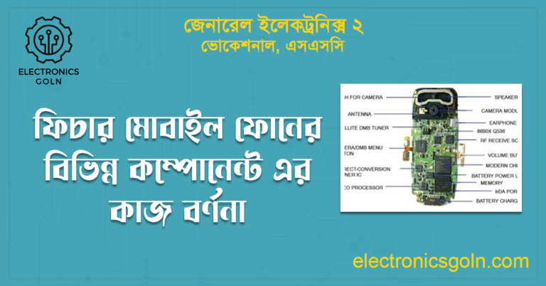 ফিচার মোবাইল ফোনের বিভিন্ন কম্পোনেন্ট এর কাজ বর্ণনা