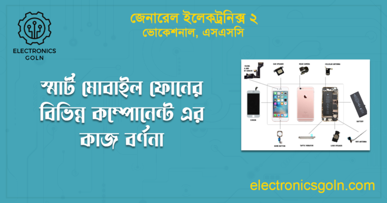 স্মার্ট মোবাইল ফোনের বিভিন্ন কম্পোনেন্ট এর কাজ বর্ণনা